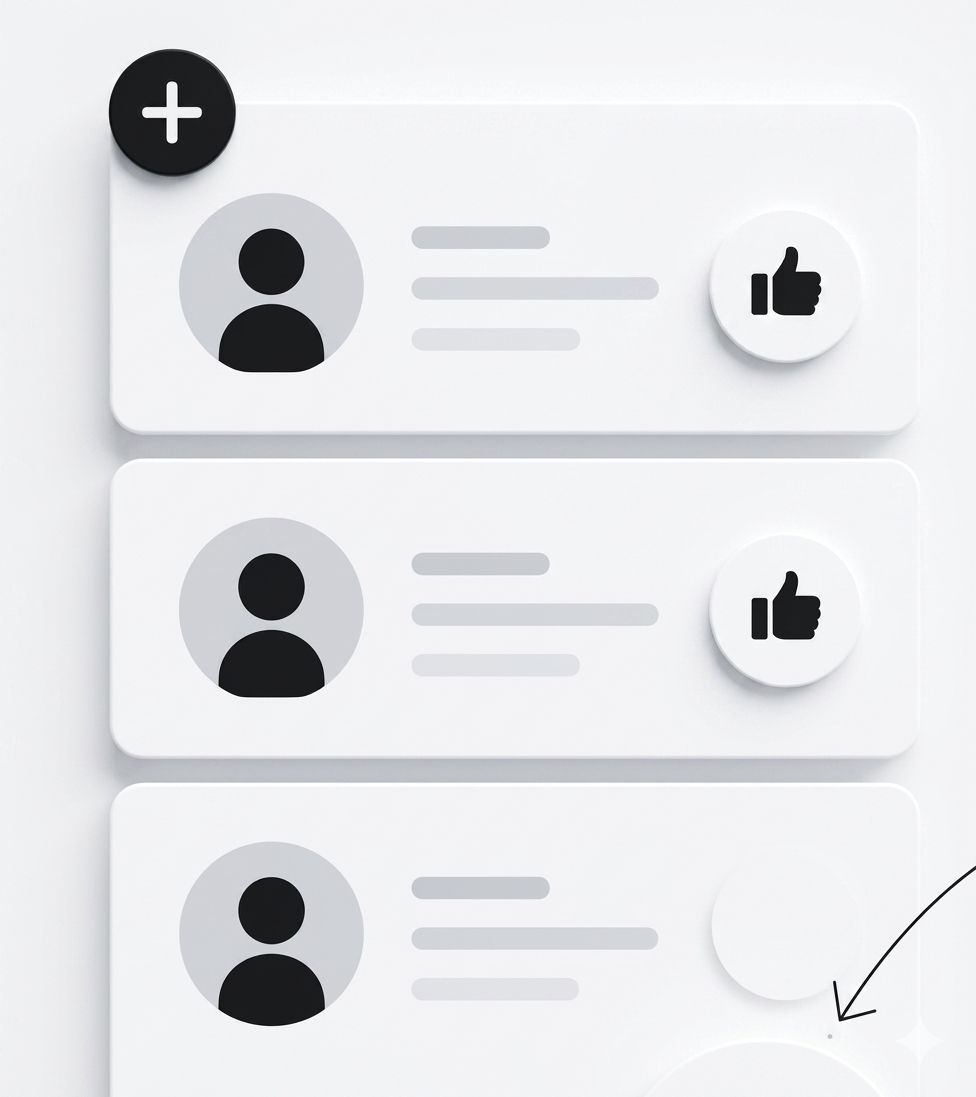 User cards with upvote buttons showing in-app feature request voting in action User cards with upvote buttons showing in-app feature request voting in action