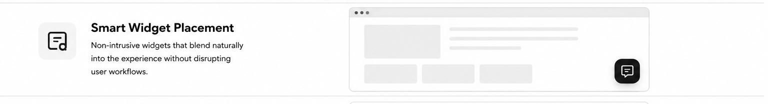 Diagram of strategic widget placement on a web page with bottom-corner positioning and scroll-trigger zone Diagram of strategic widget placement on a web page with bottom-corner positioning and scroll-trigger zone