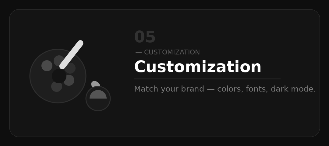 MonkFeed Full Customization — a feedback widget styled to match your brand colors and dark mode MonkFeed Full Customization — a feedback widget styled to match your brand colors and dark mode